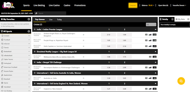 10 Cric Sportsbook
