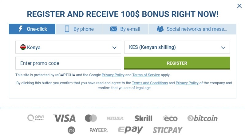 1x Bet Kenya How to Sign Up