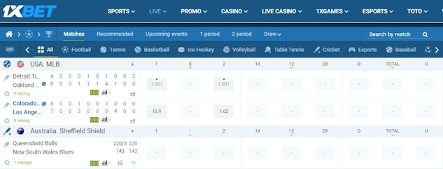 1x Bet Live Betting