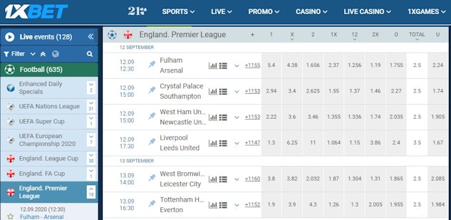 1x Bet Premier League Betting