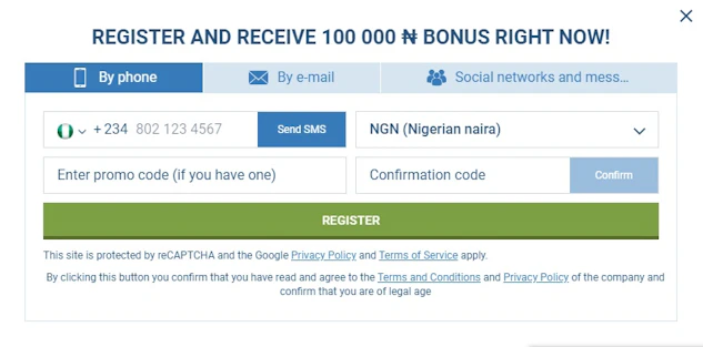 1x Bet Registration 1