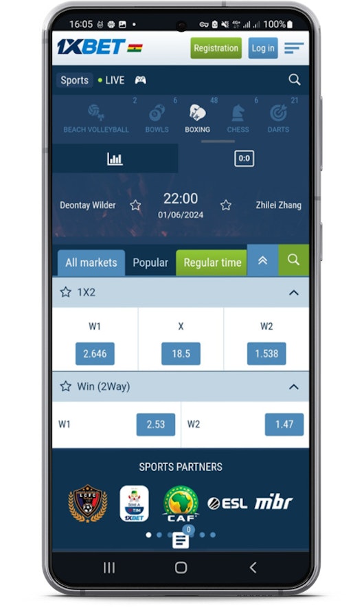 1xbet Ghana boxing betting site