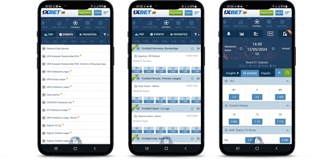 1xbet Ghana football betting app
