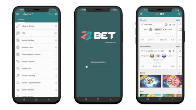 22 Bet App Screenshots