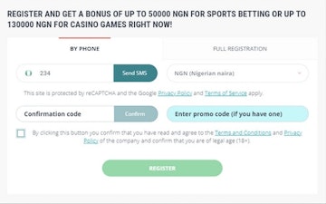 22 Bet Nigeria Phone Registration