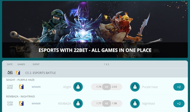 22bet esports