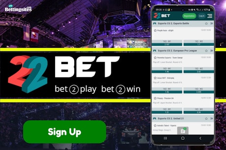 22bet is the recommended esports betting site for bonuses