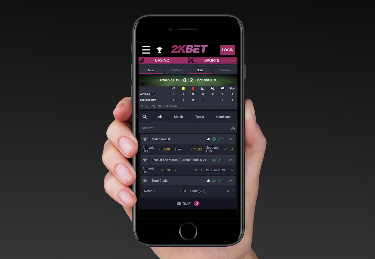 2k Bet In Play Betting Mobile