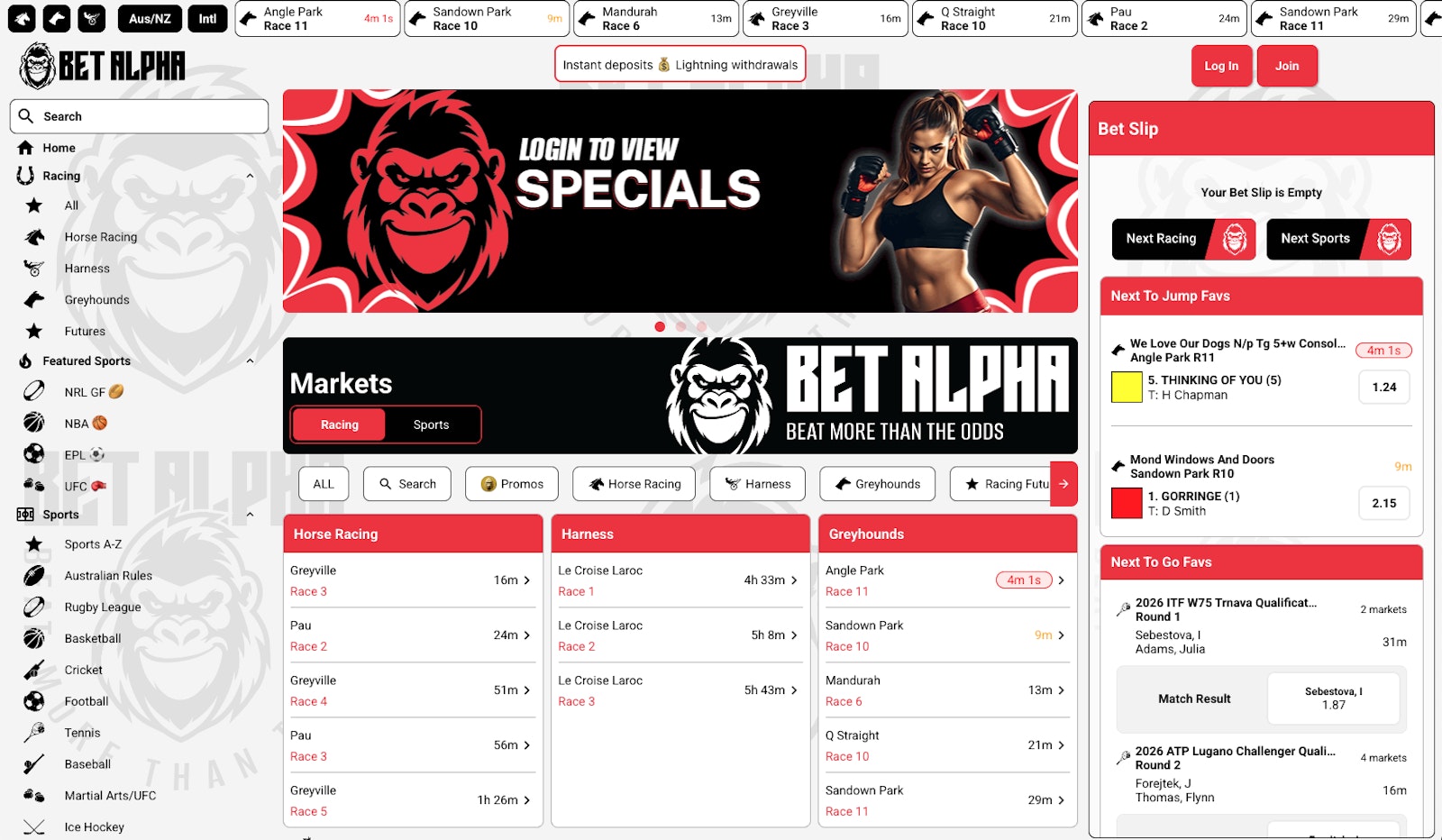 Bet Alpha Australia Homepage