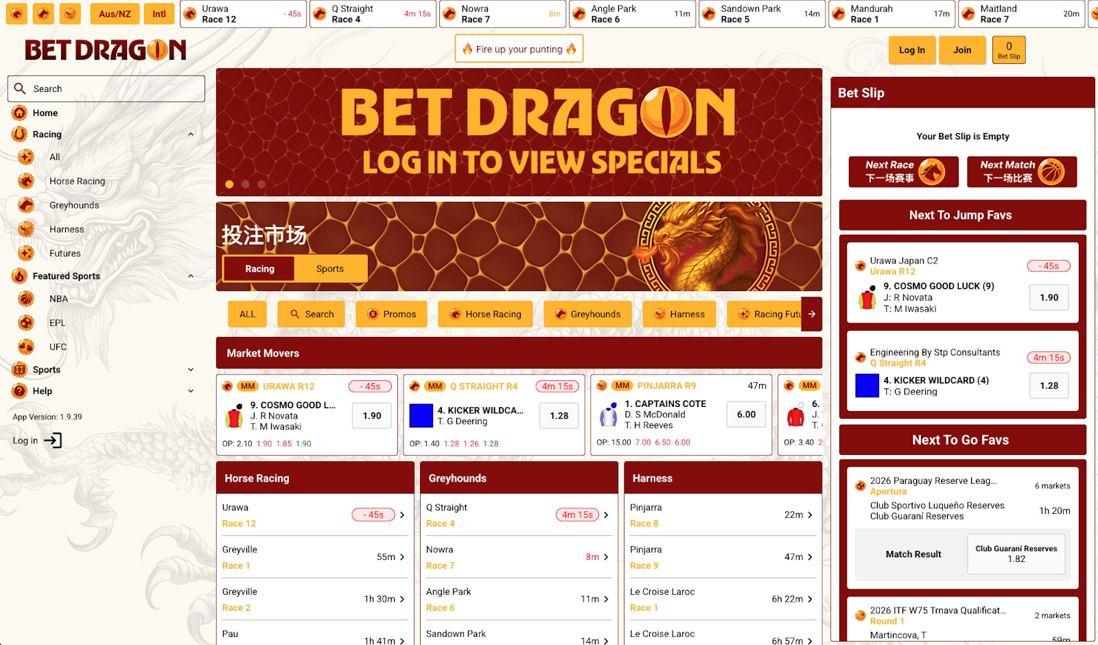 Bet Dragon Homepage