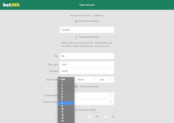 Bet365 Canada registration