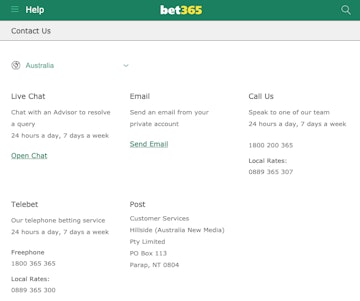 Bet365 Contact Australia