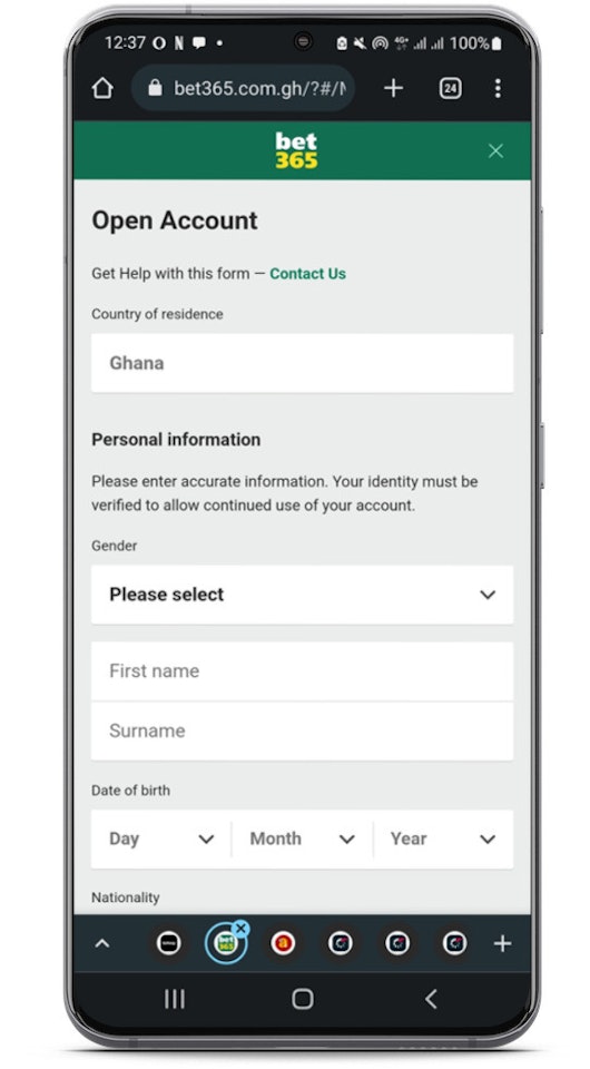 Bet365 Live Streaming Step 1