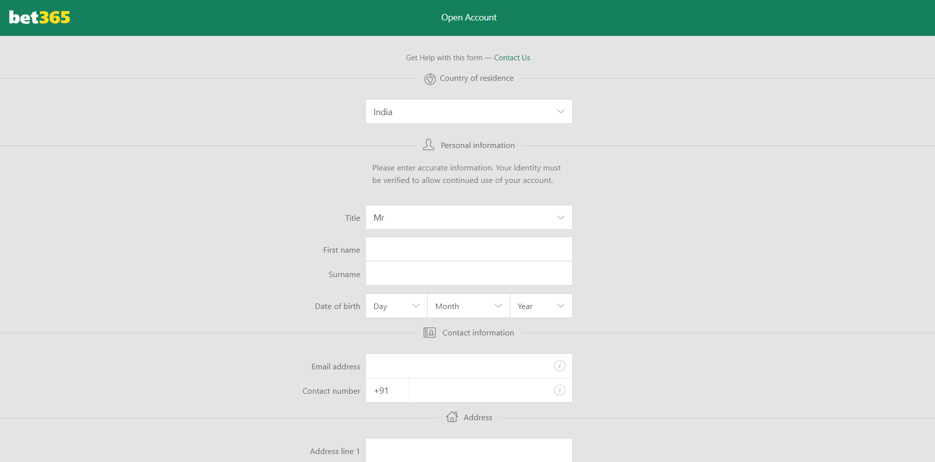 Bet365 Registration 1