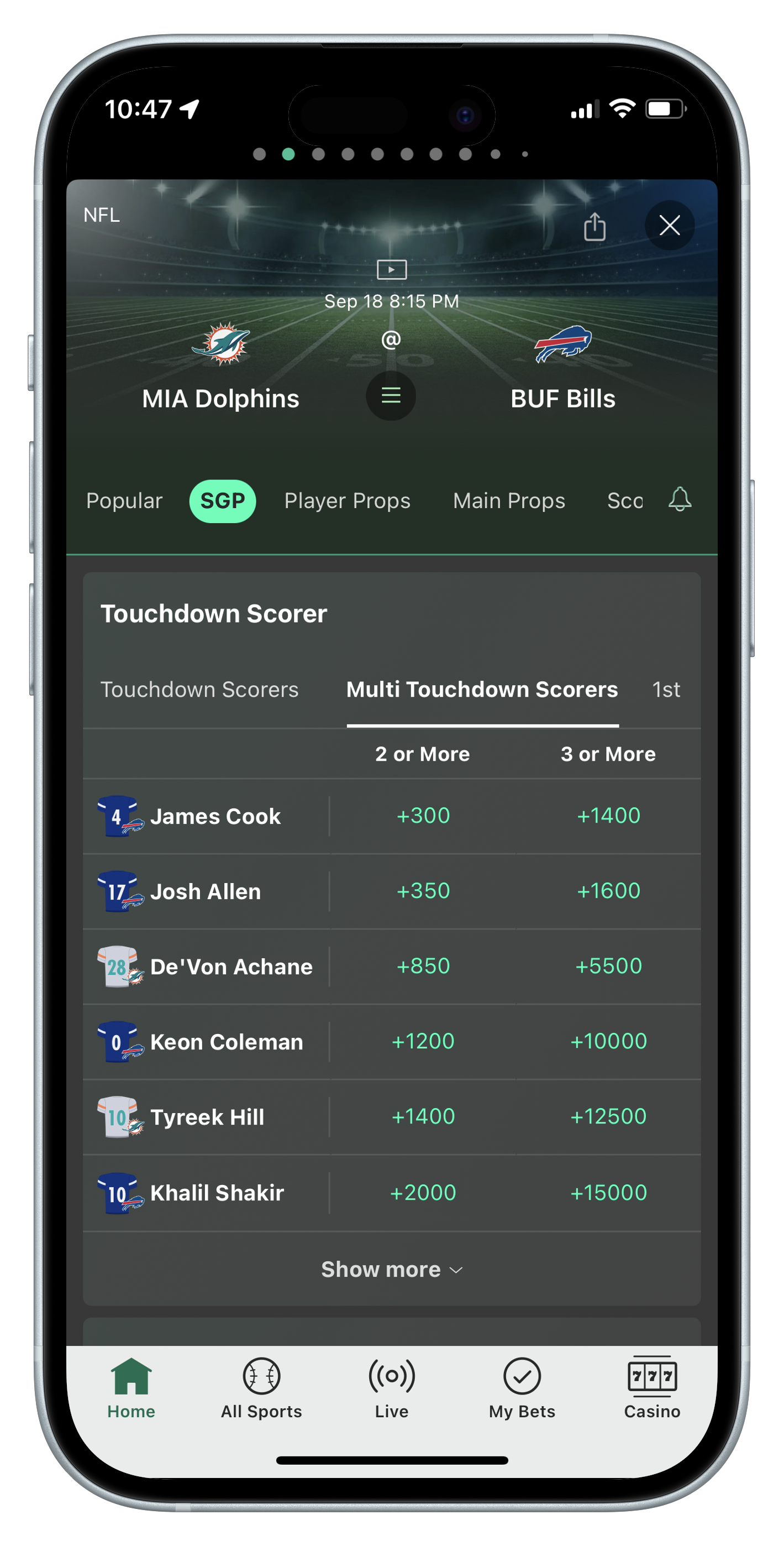 Bet365 Same Game Parlay