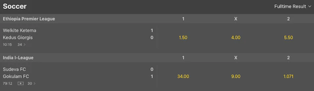Bet365 markets