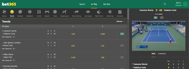Bet365 tennis live streaming