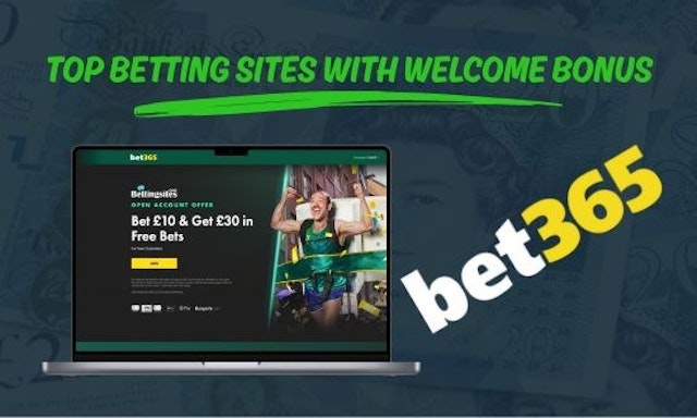 Bet365 top betting site with welcome bonus graphic