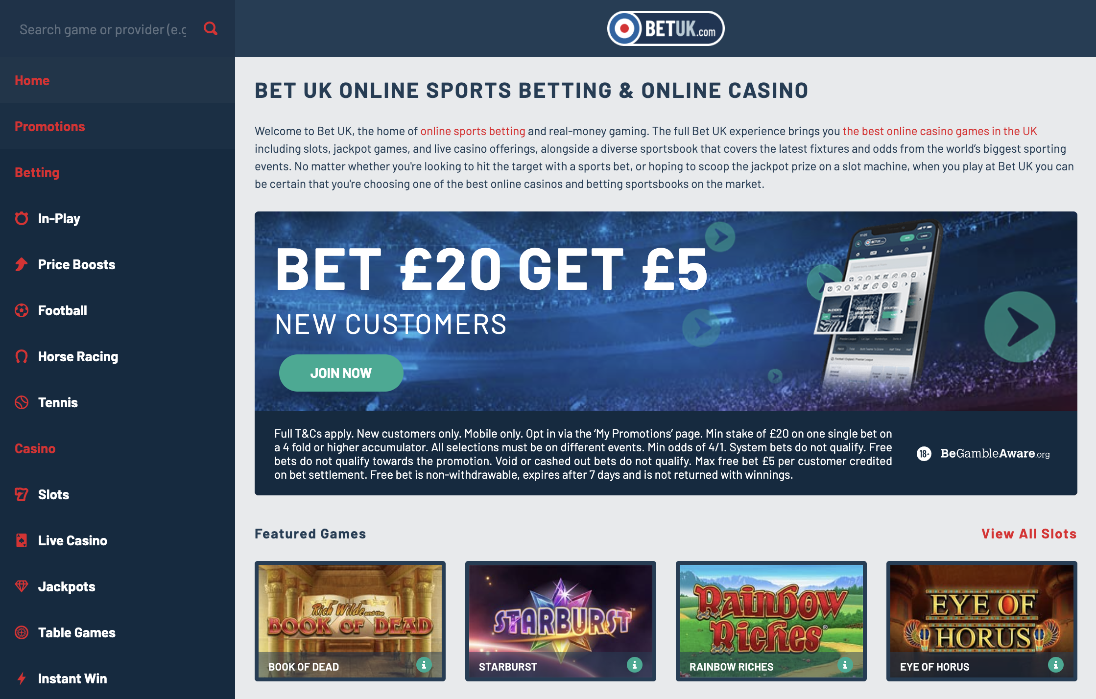 Bet UK home
