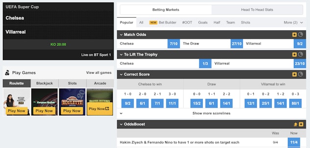 Betfair Sportsbook Football