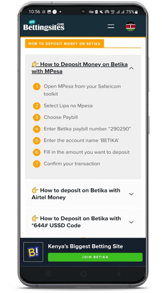 Betika Deposits Online