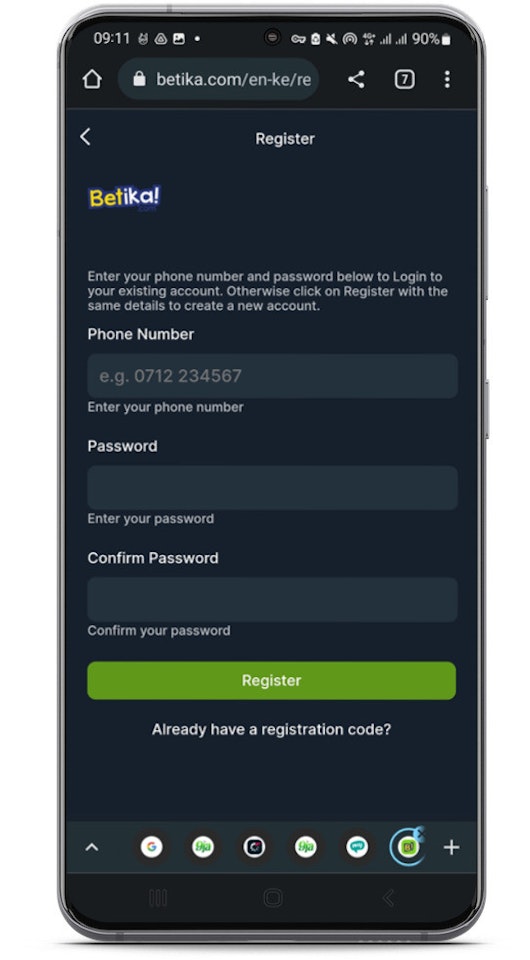 Betika Kenya Registration