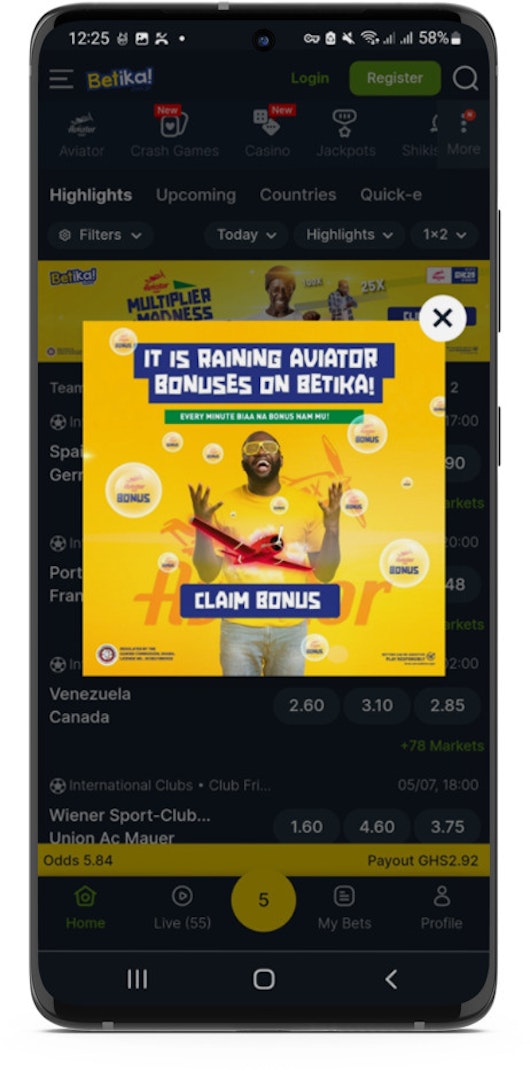 Betika betting site in Ghana