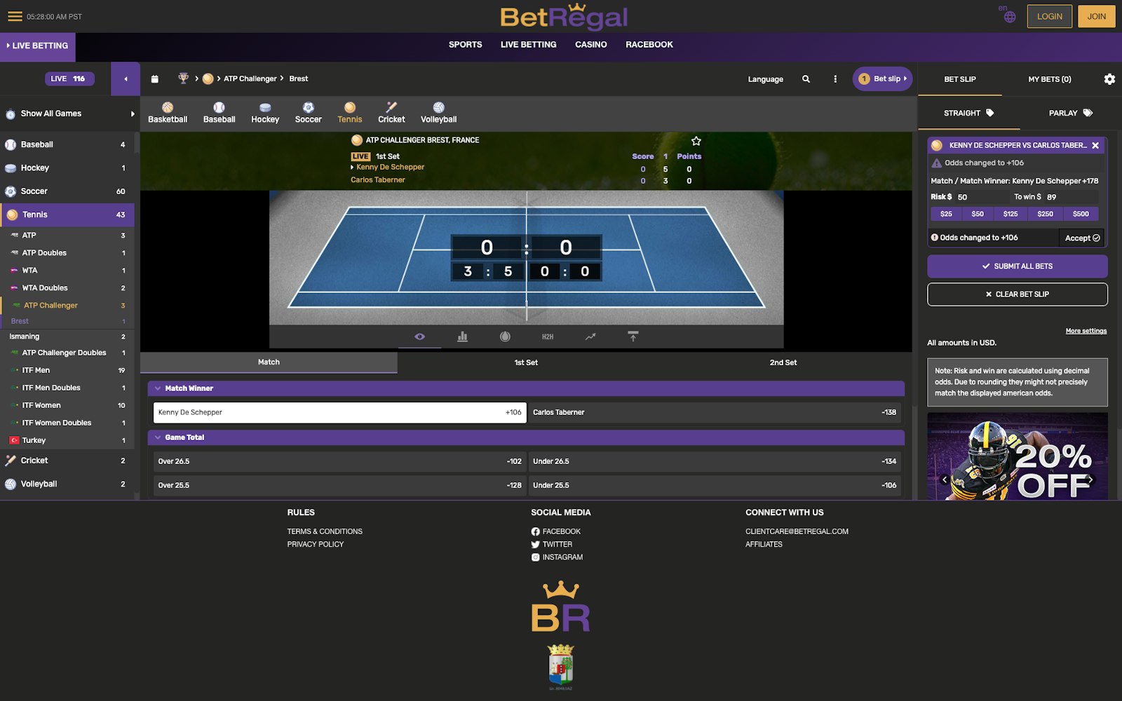 Betregal Canada live