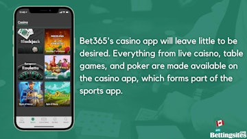 Bet365 CA casino app lots of games available