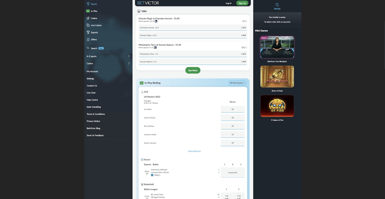 Betvictor Canada home