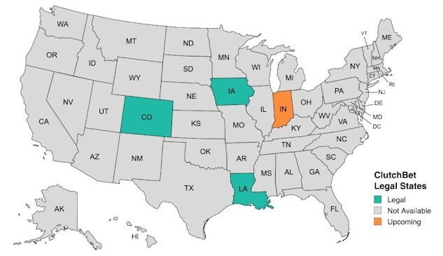 Clutch Bet Legal States Map 2024
