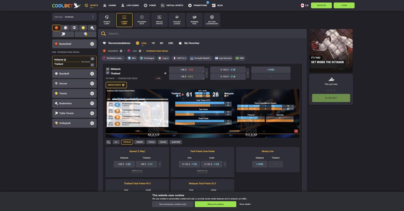 Coolbet live betting