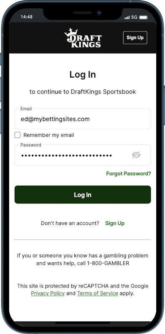 DraftKings app login