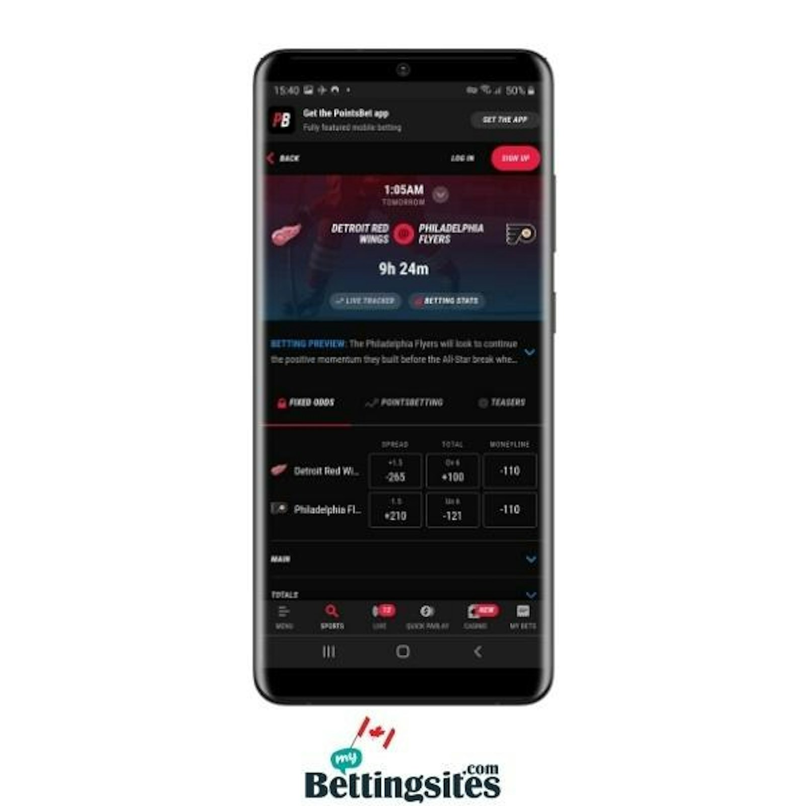 Pointsbet Mobile Hockey