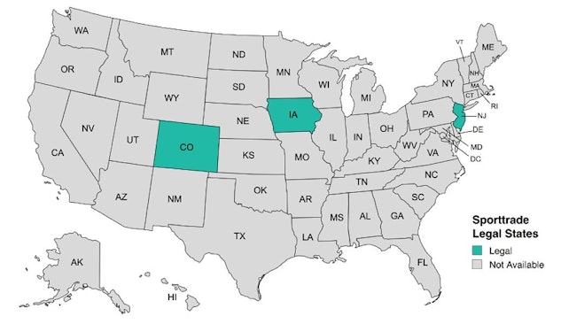 Sporttrade Legal States Map 2024