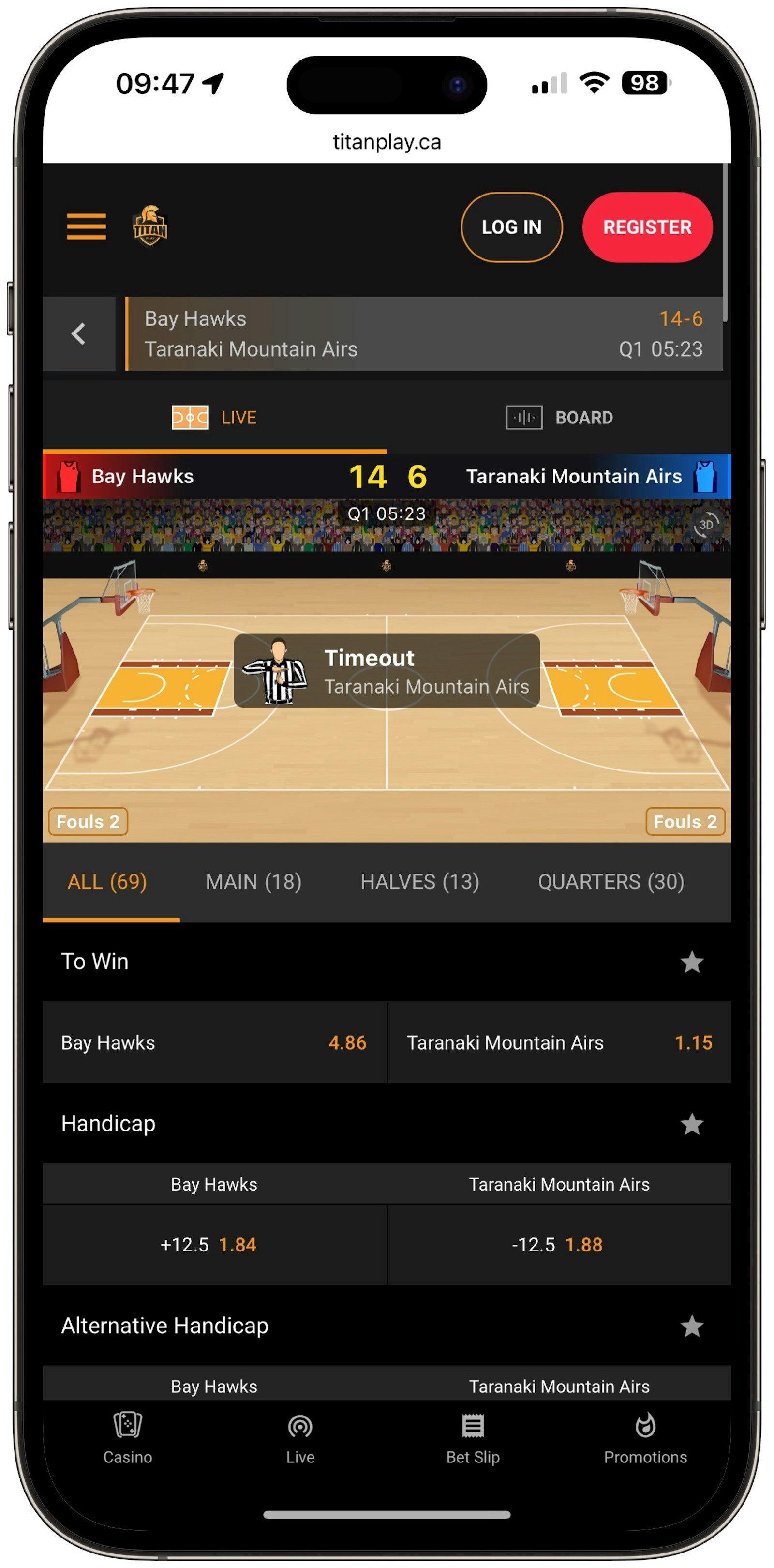 Titanplay Live Betting