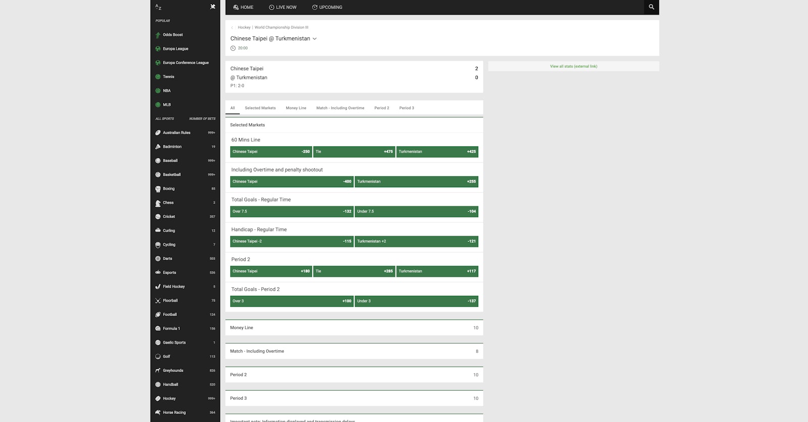 Unibet Canada live betting