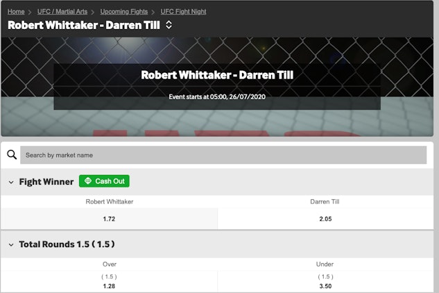 Betway ufc betting