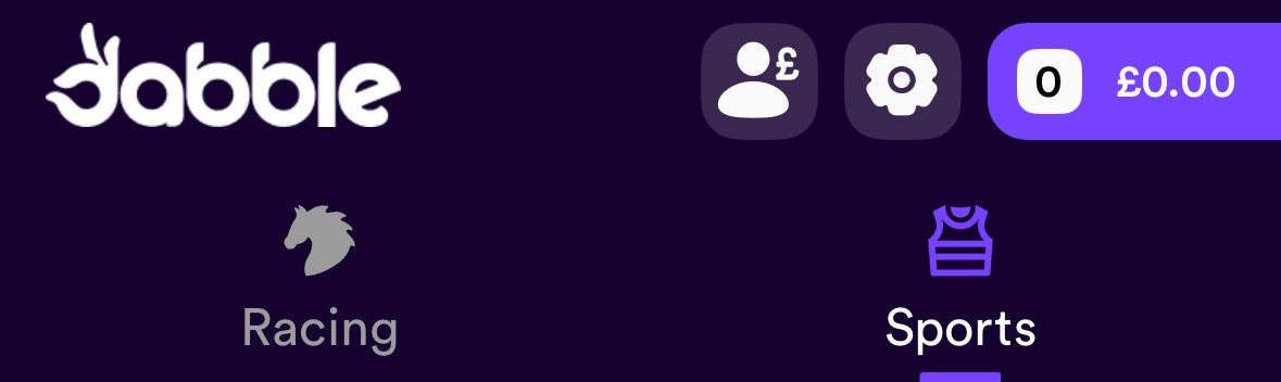 Dabble UK betting page header