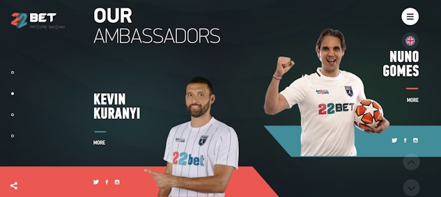 22bet ambassadors