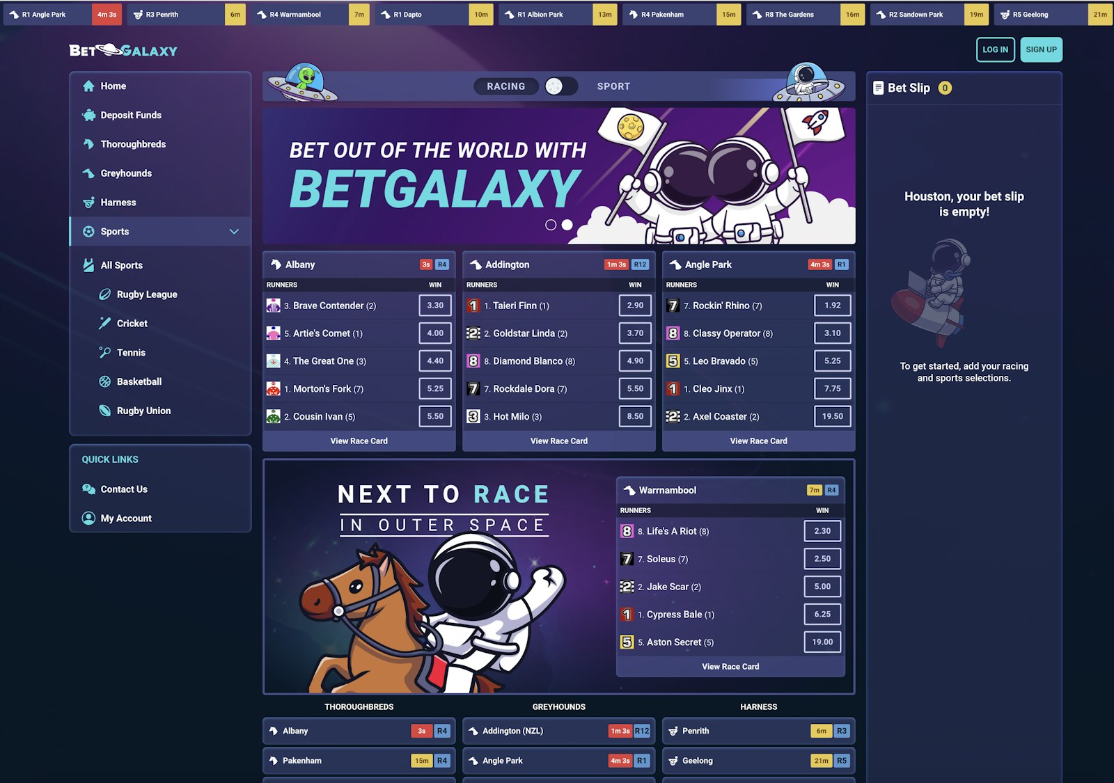 BetGalaxy Website