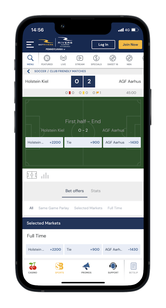 BetRivers Live Betting