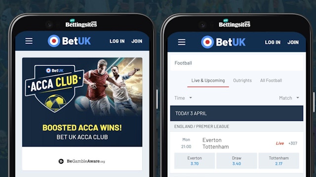 Bet UK acca club and football coupon screenshots on google android smartphones
