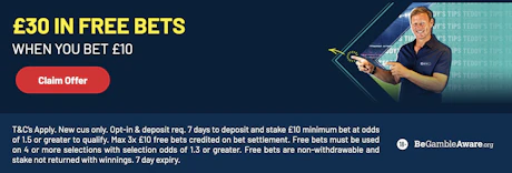 Bet UK sign up offer 30 in free bets new banner