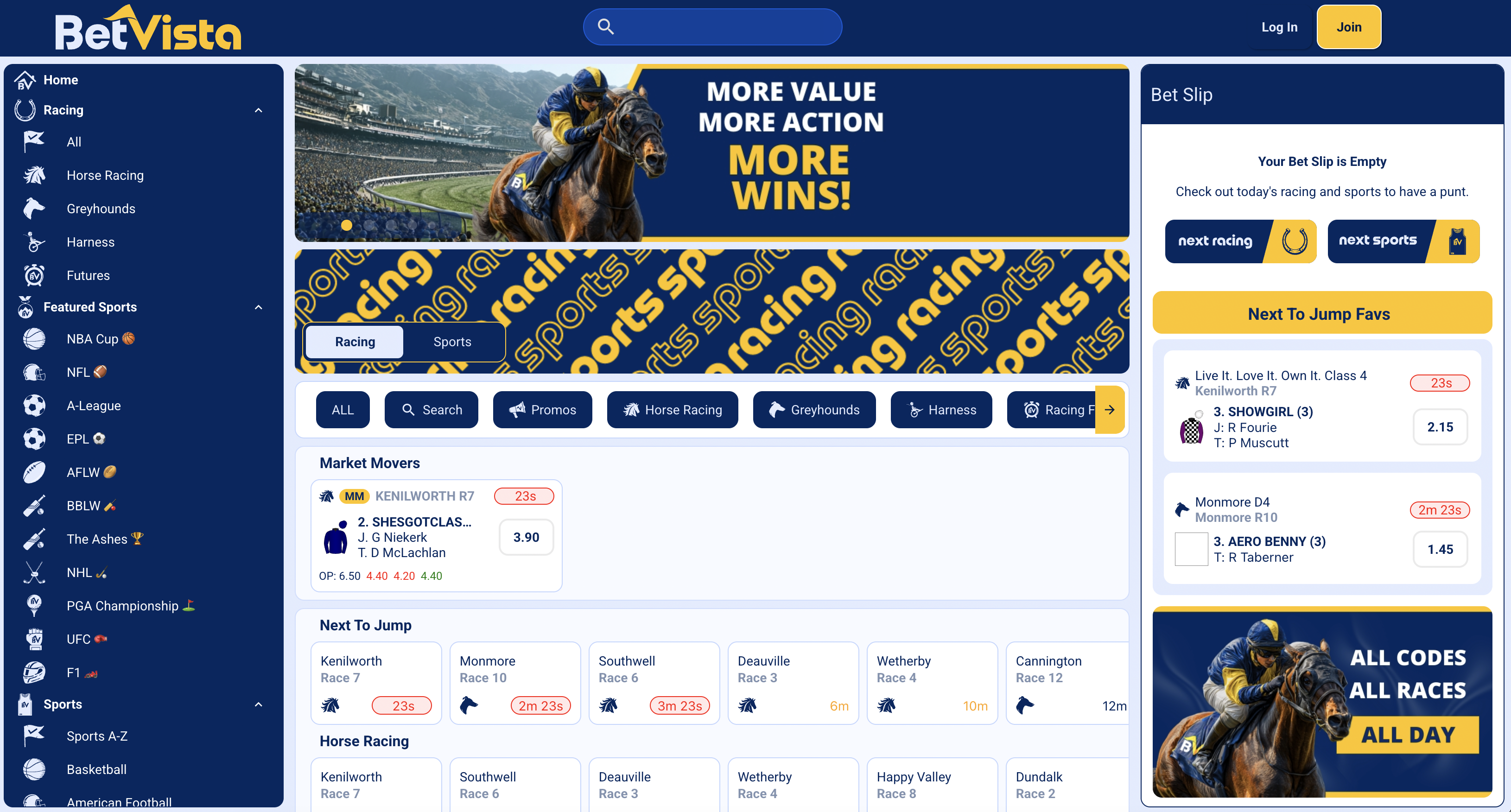 Bet Vista Australia Homepage