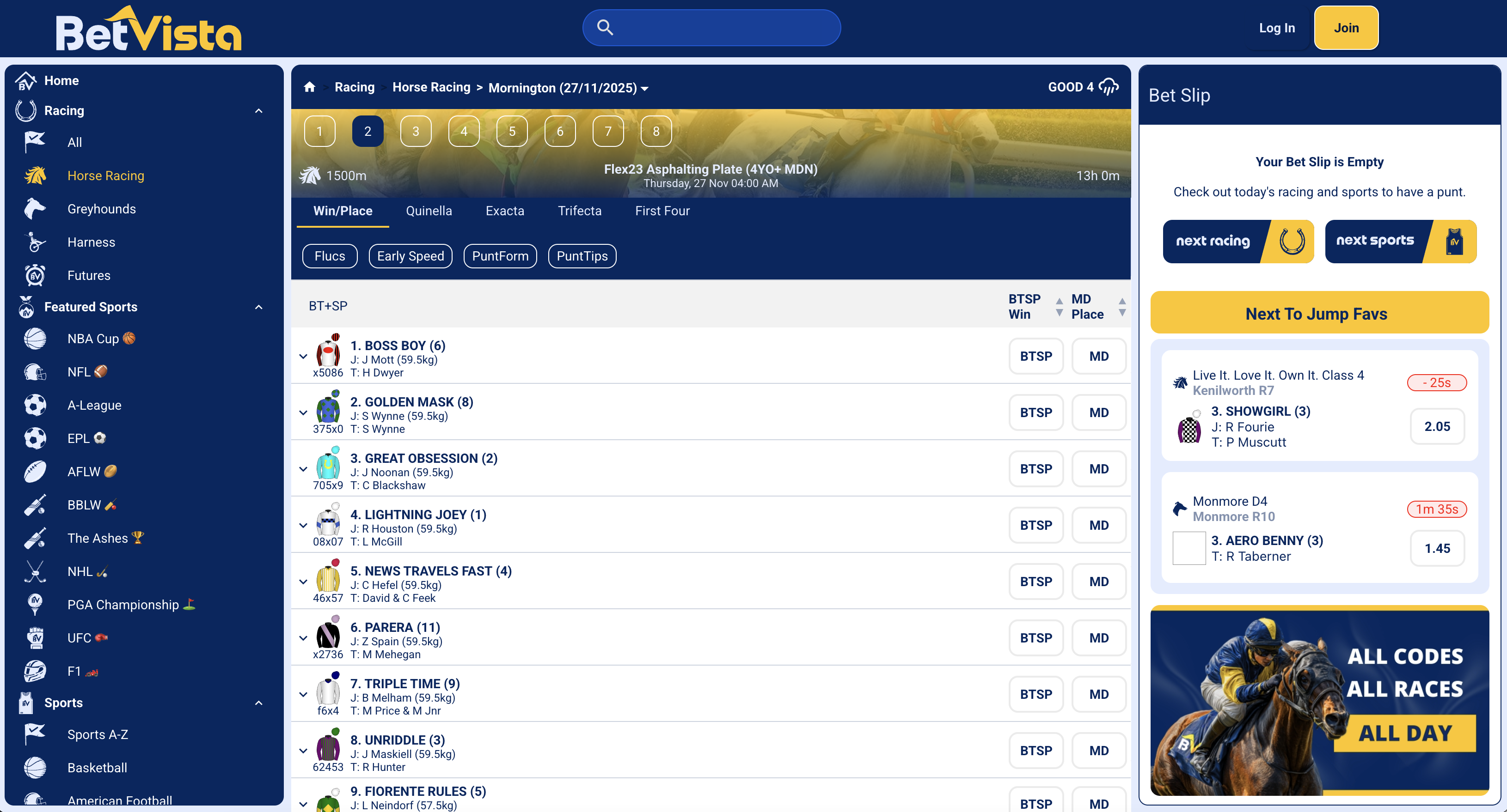 Bet Vista Australia Racing