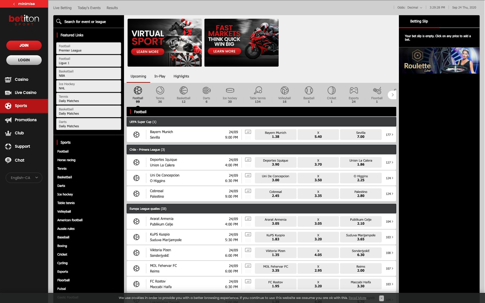 Betiton sports betting Canada