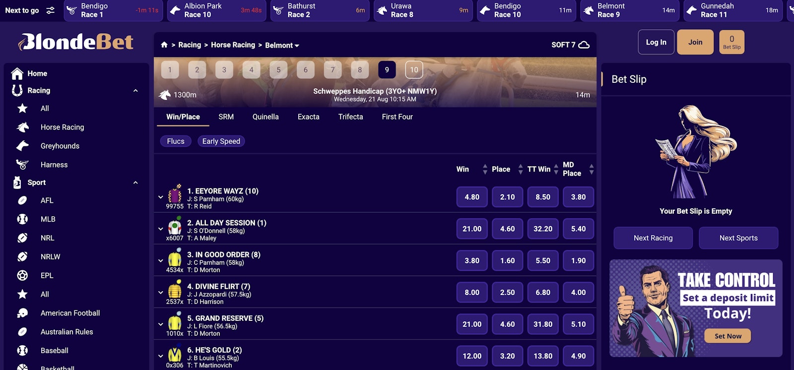 Blonde Bet Australia Racing