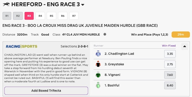 Boom Bet Australia racing tips and comments viewed by a user