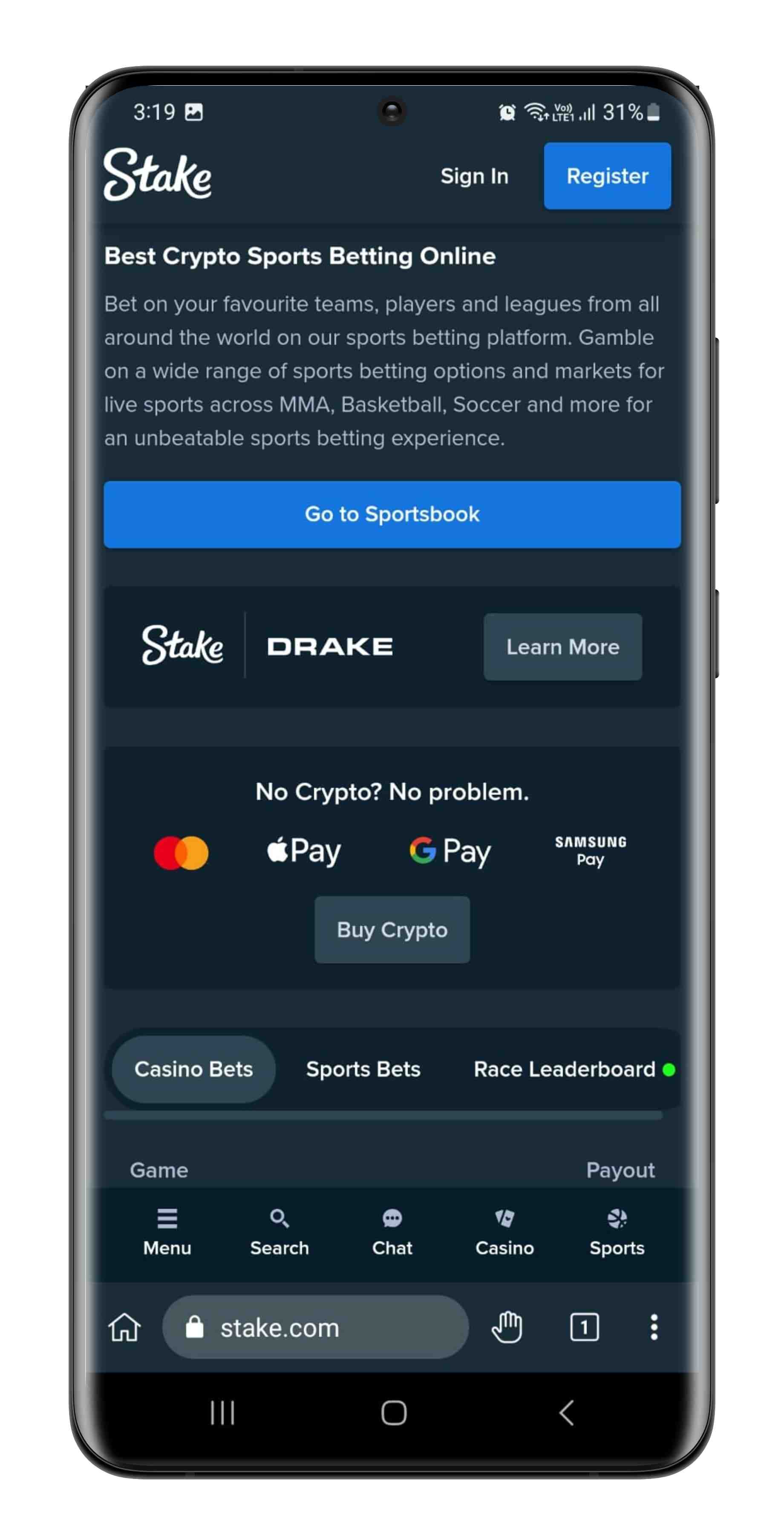 Buy Crypto at Stake com